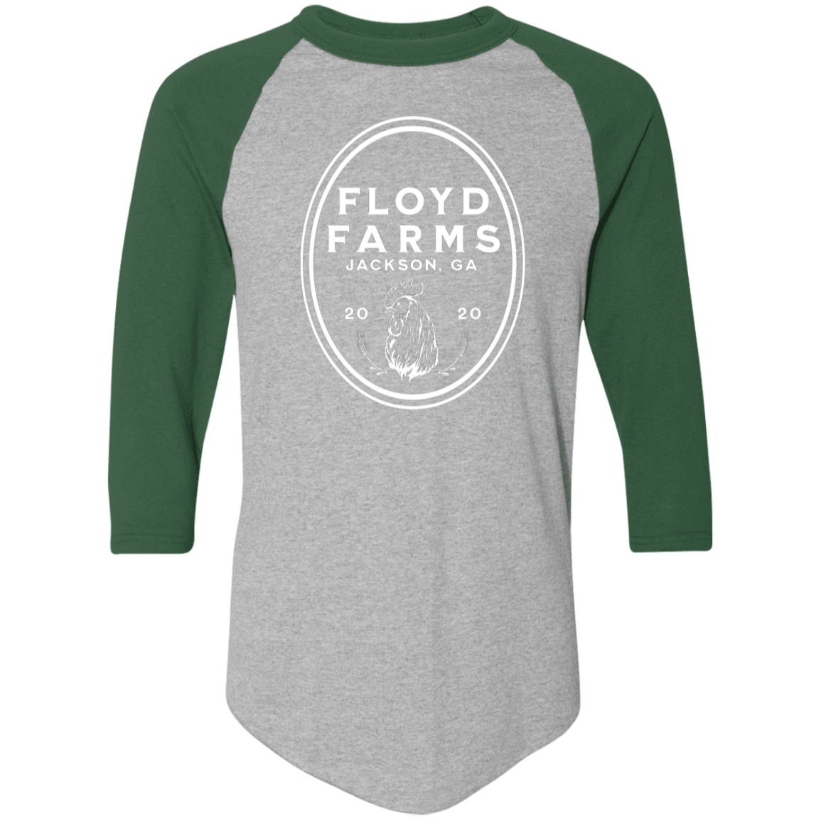 Floyd Farms of GA Unisex Raglan Jersey with logo in white