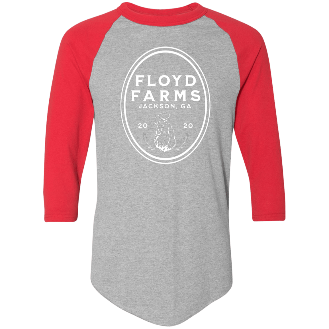 Floyd Farms of GA Unisex Raglan Jersey with logo in white