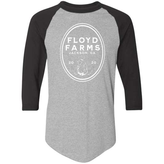 Floyd Farms of GA Unisex Raglan Jersey with logo in white