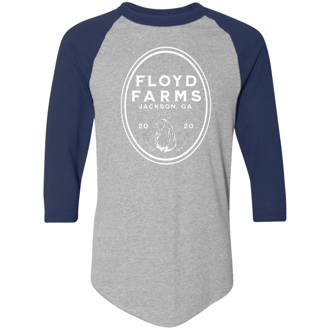 Floyd Farms of GA Unisex Raglan Jersey with logo in white