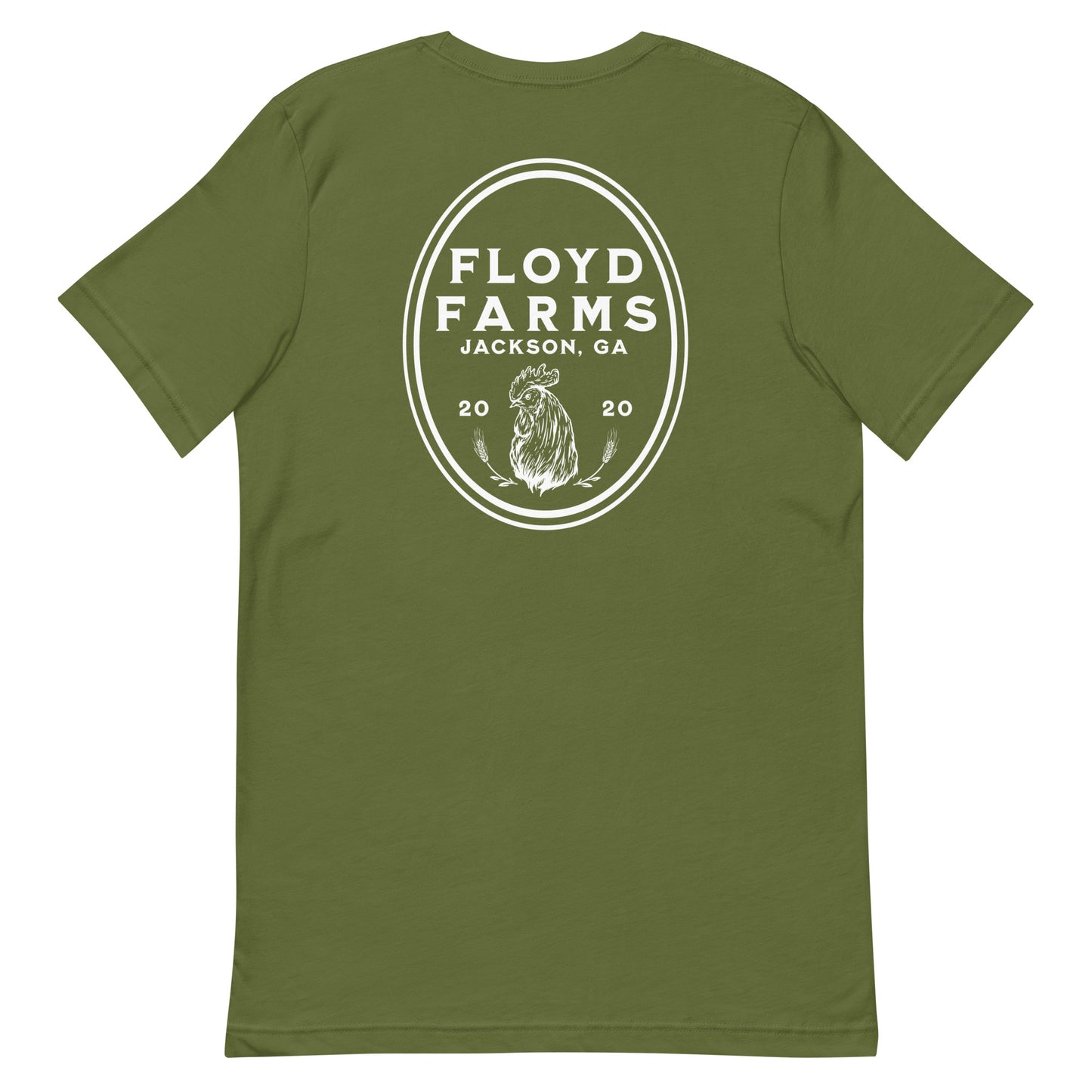 Floyd Farms of GA unisex tee with logo in white