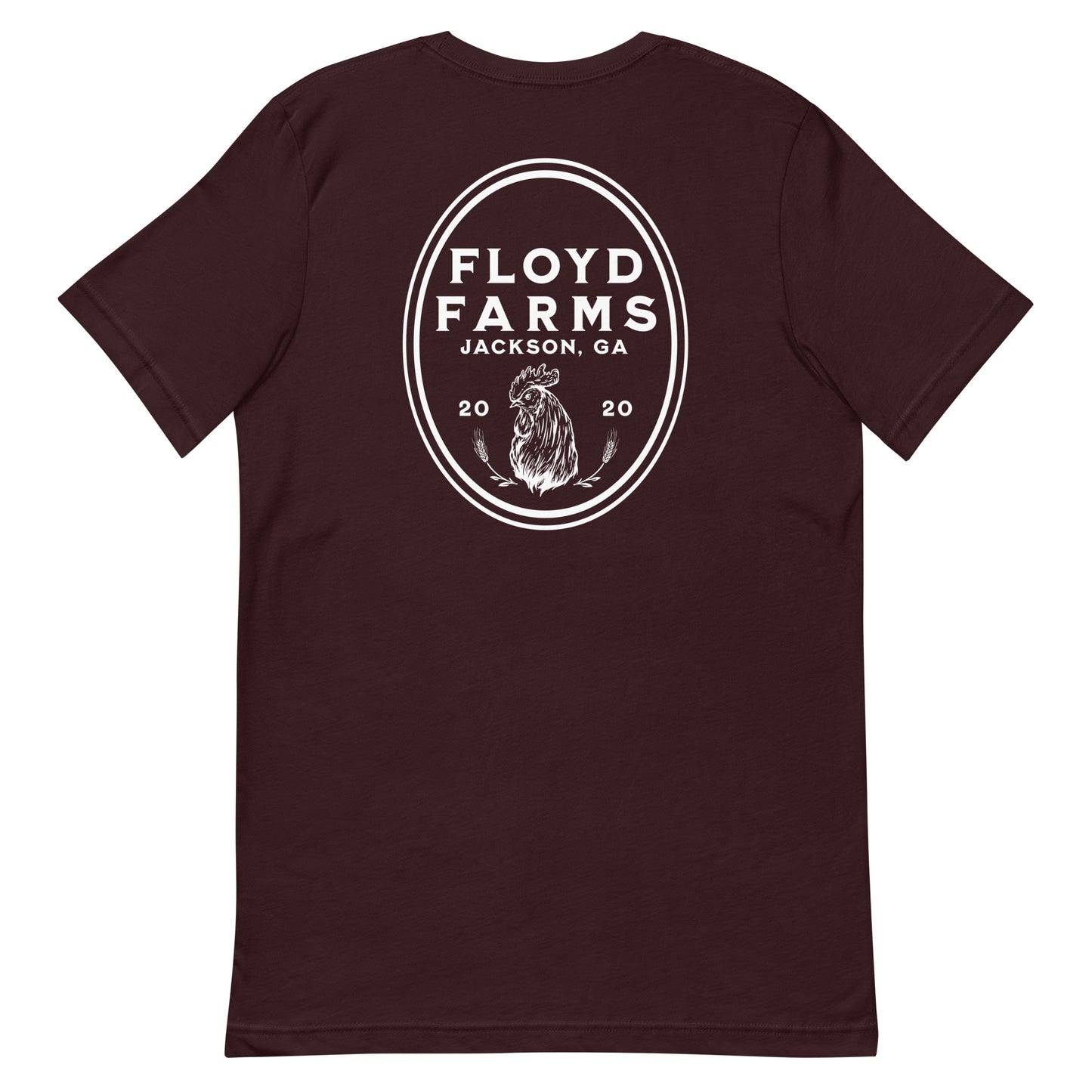 Floyd Farms of GA unisex tee with logo in white