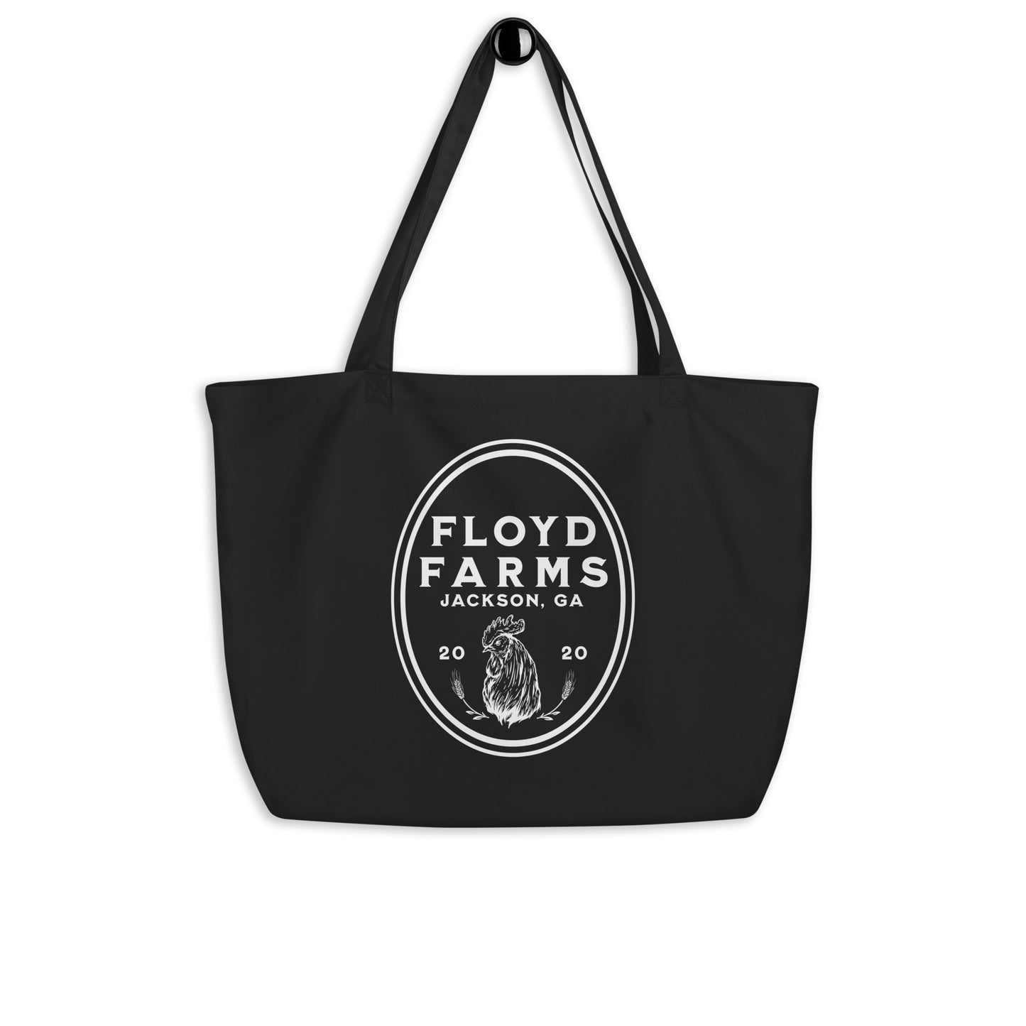 Floyd Farms of GA large logo organic tote bag