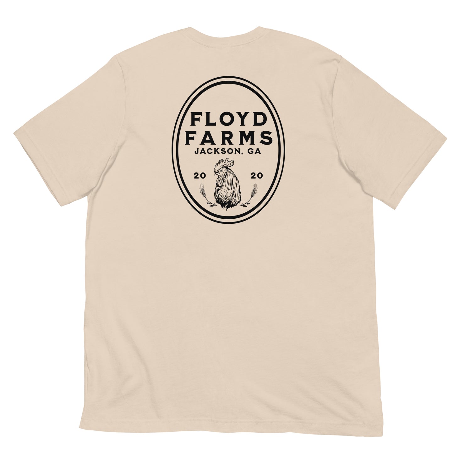 Floyd Farms of GA unisex tee with logo in black