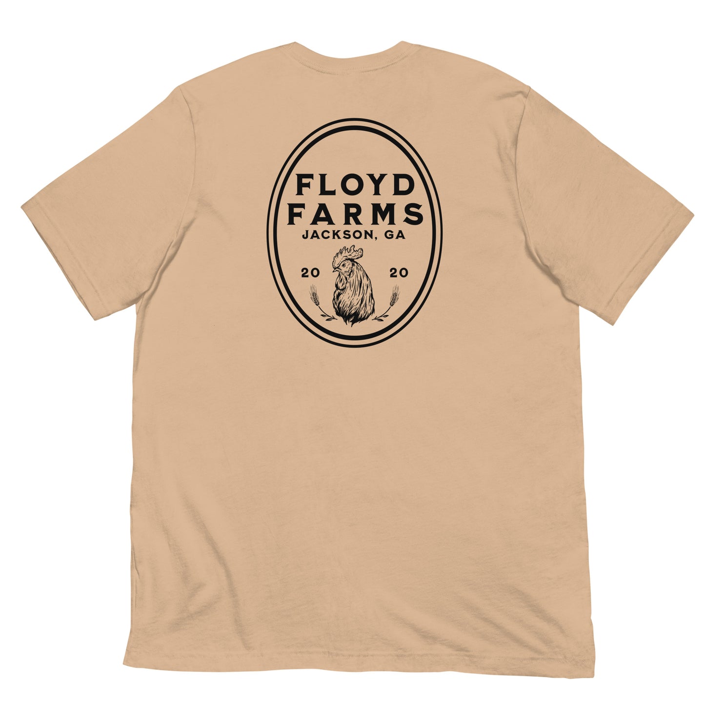 Floyd Farms of GA unisex tee with logo in black