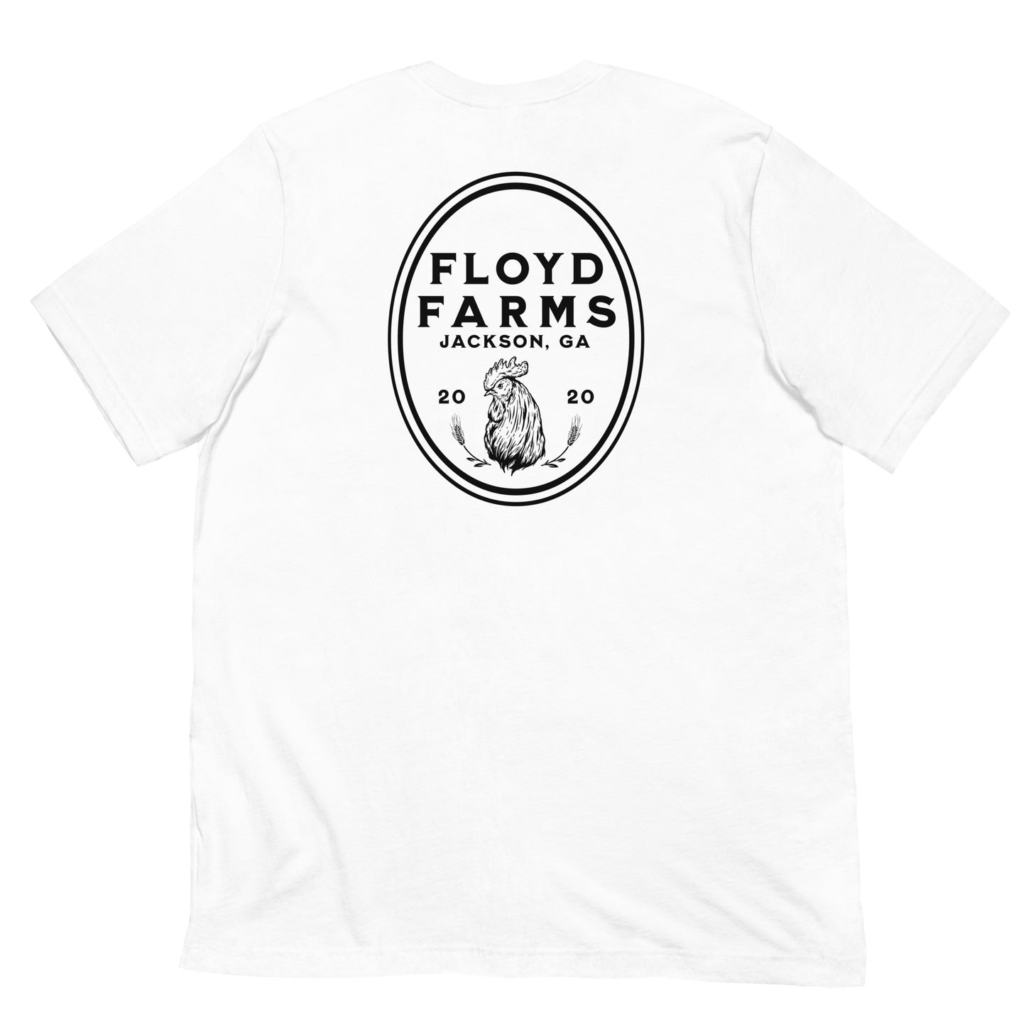 Floyd Farms of GA unisex tee with logo in black