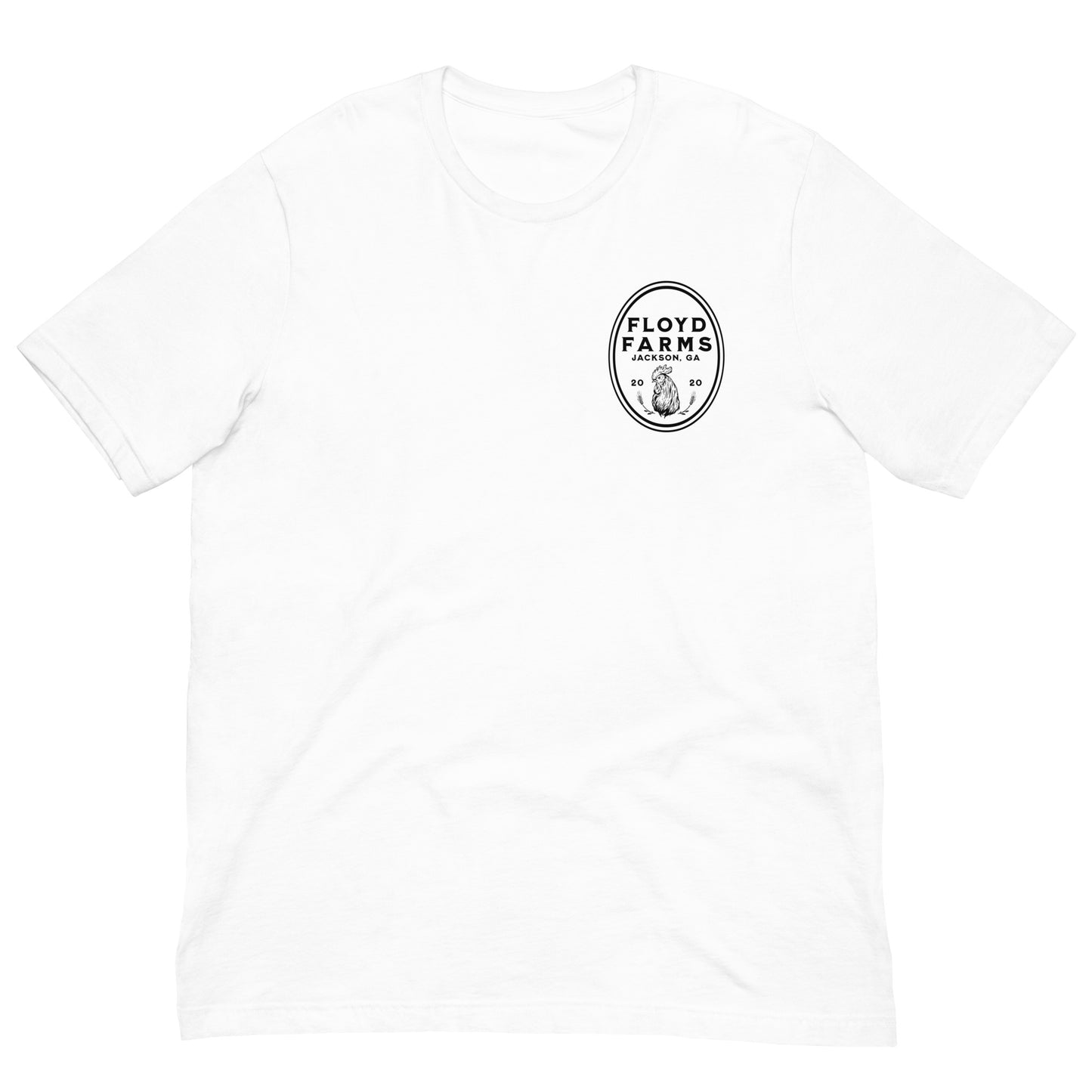 Floyd Farms of GA unisex tee with logo in black