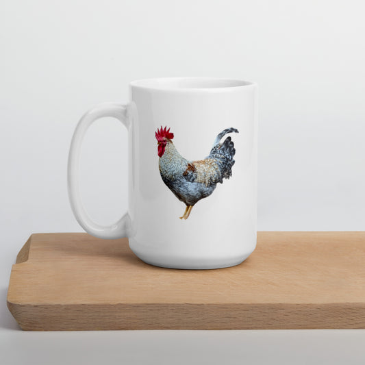 Get clucked white glossy mug